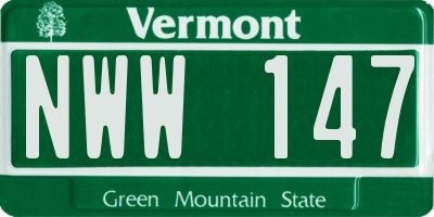 VT license plate NWW147