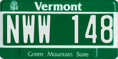 VT license plate NWW148
