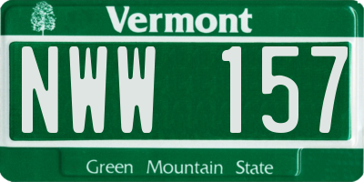 VT license plate NWW157