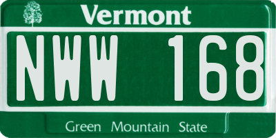 VT license plate NWW168