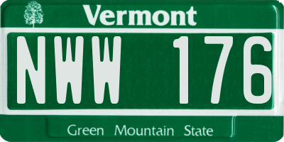 VT license plate NWW176