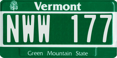 VT license plate NWW177