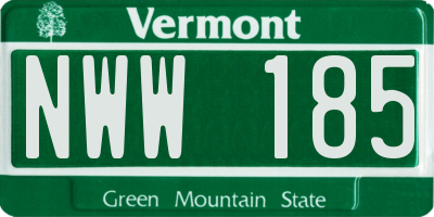 VT license plate NWW185