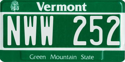VT license plate NWW252