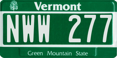 VT license plate NWW277