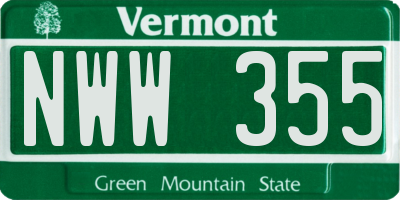 VT license plate NWW355