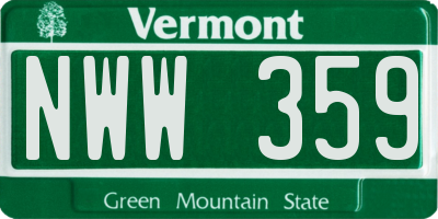 VT license plate NWW359