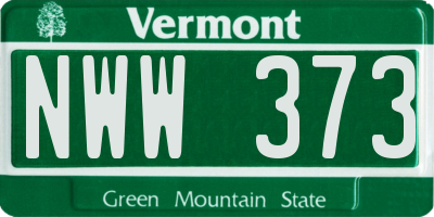 VT license plate NWW373