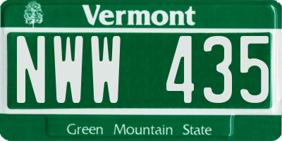 VT license plate NWW435