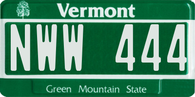 VT license plate NWW444