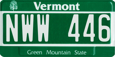 VT license plate NWW446