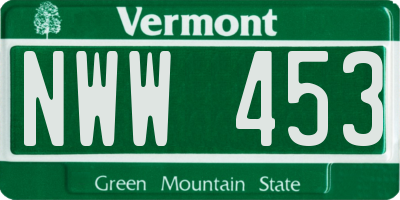 VT license plate NWW453