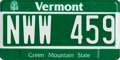 VT license plate NWW459