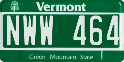 VT license plate NWW464