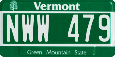 VT license plate NWW479