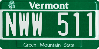 VT license plate NWW511