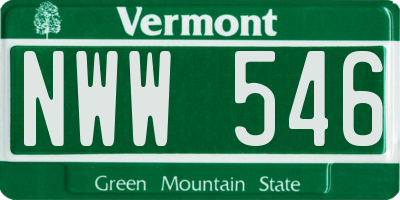 VT license plate NWW546