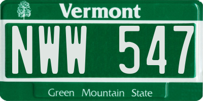 VT license plate NWW547
