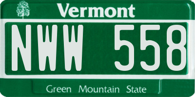 VT license plate NWW558
