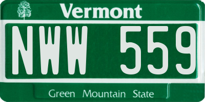 VT license plate NWW559