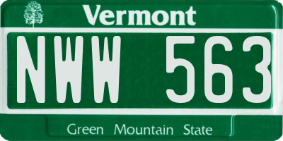 VT license plate NWW563