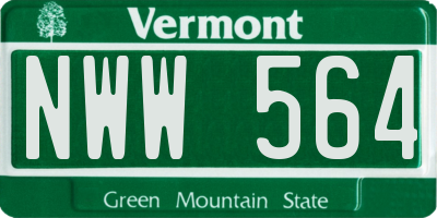 VT license plate NWW564