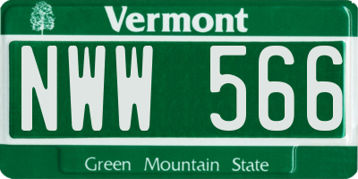 VT license plate NWW566