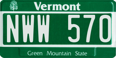 VT license plate NWW570