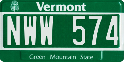 VT license plate NWW574