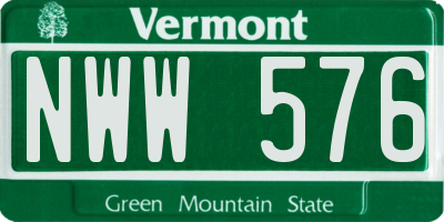VT license plate NWW576