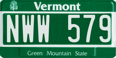 VT license plate NWW579