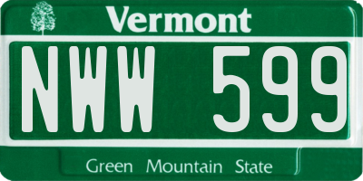 VT license plate NWW599