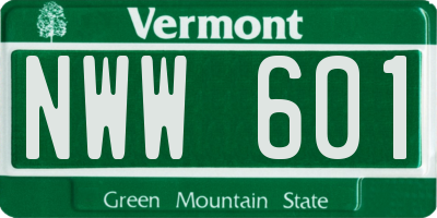 VT license plate NWW601
