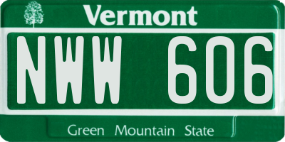VT license plate NWW606