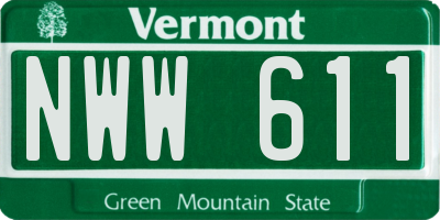 VT license plate NWW611