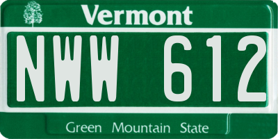 VT license plate NWW612
