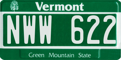 VT license plate NWW622