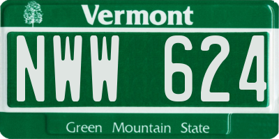 VT license plate NWW624