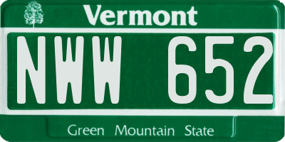 VT license plate NWW652