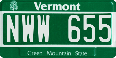 VT license plate NWW655