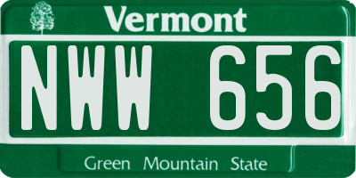 VT license plate NWW656