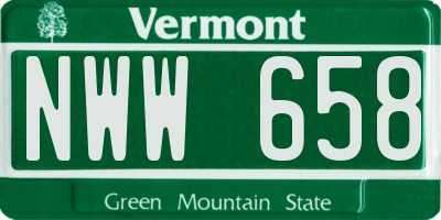 VT license plate NWW658