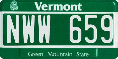 VT license plate NWW659