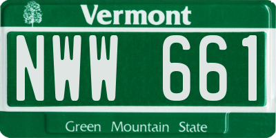VT license plate NWW661