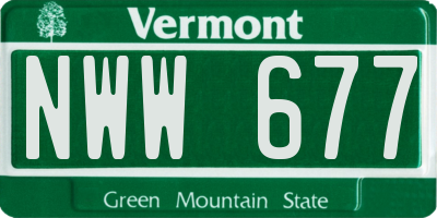 VT license plate NWW677