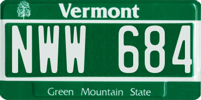 VT license plate NWW684