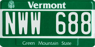 VT license plate NWW688