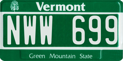 VT license plate NWW699
