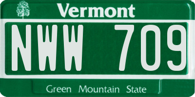 VT license plate NWW709