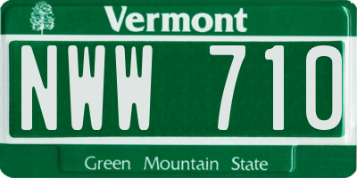 VT license plate NWW710